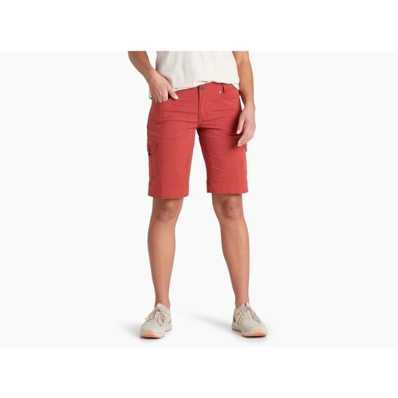 Kuhl Pants - Kuhl Womens Sz 10 Splash 11" Scarlet Red Cotton Blend Cargo Hiking Shorts UPF 50